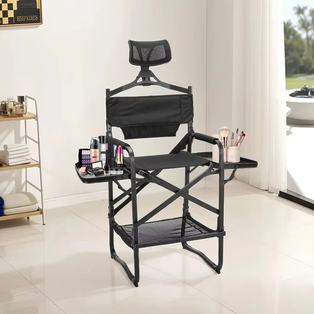 Beauty Makeup Desk - Tall Directors Chair Heavy Duty Bar