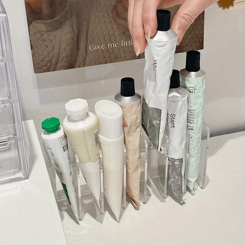 Beauty Makeup Desk - 1pc Plastic Transparent 7-Slot Cosmetic Organizer