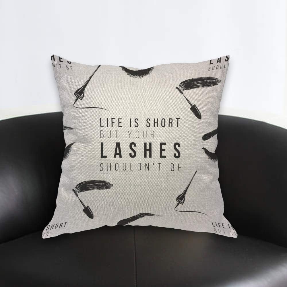 Funny Eyelash Quote Pillow Cov - Beauty Makeup Quotes Funny ulasan dan harga