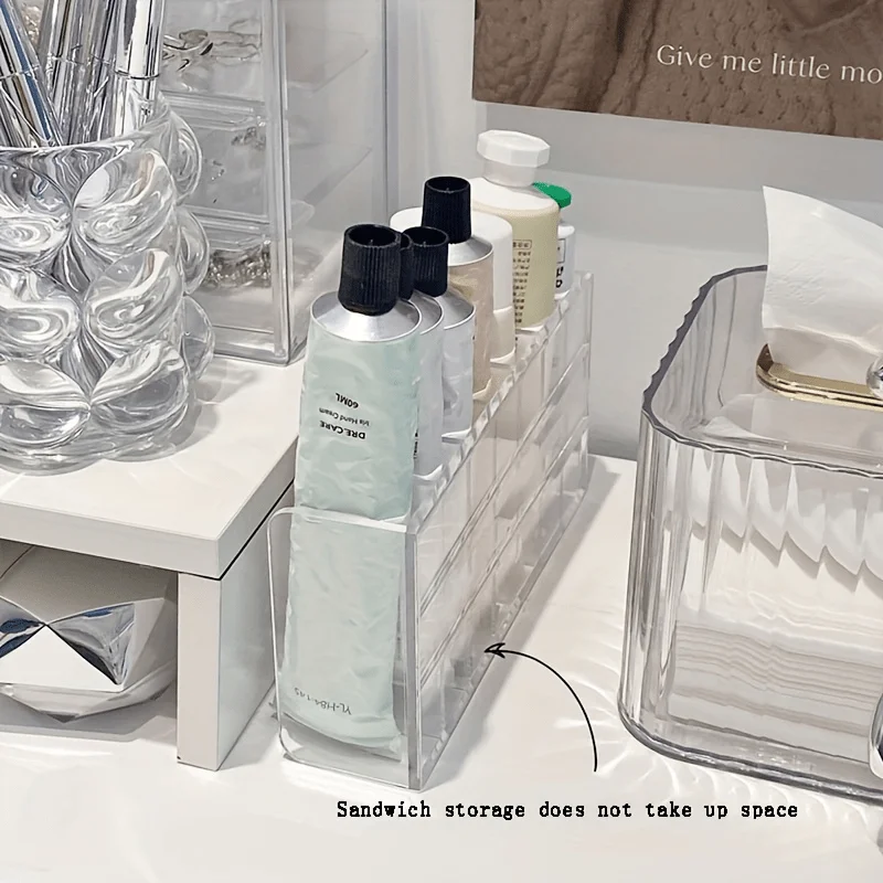 1pc Plastic Transparent 7-Slot - Beauty Makeup Desk ulasan dan harga