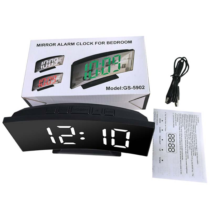 1pc LED Mirror Digital Clock B - Beauty Makeup Desk ulasan dan harga
