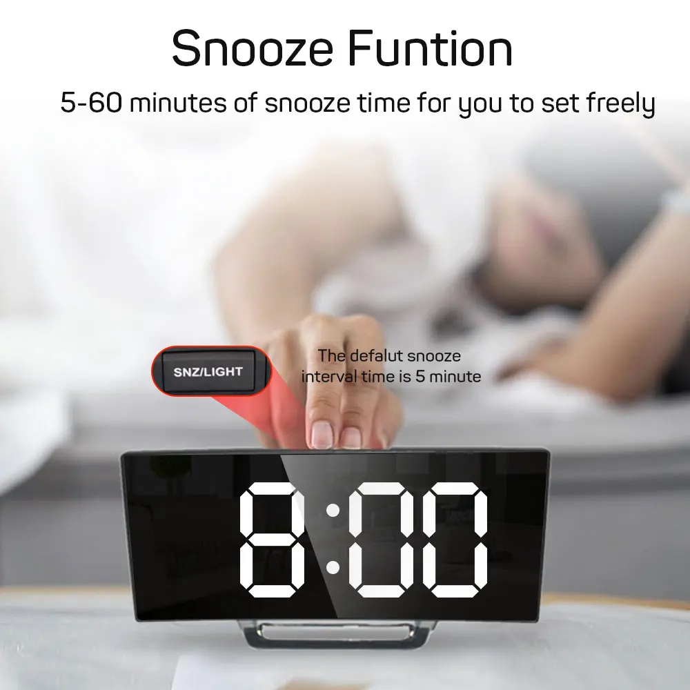 1pc LED Mirror Digital Clock B - Beauty Makeup Desk ulasan dan harga