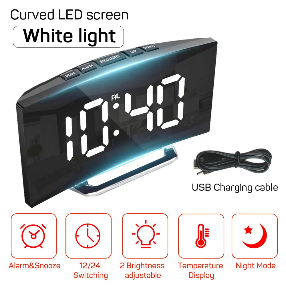 1pc LED Mirror Digital Clock B - Beauty Makeup Desk ulasan dan harga