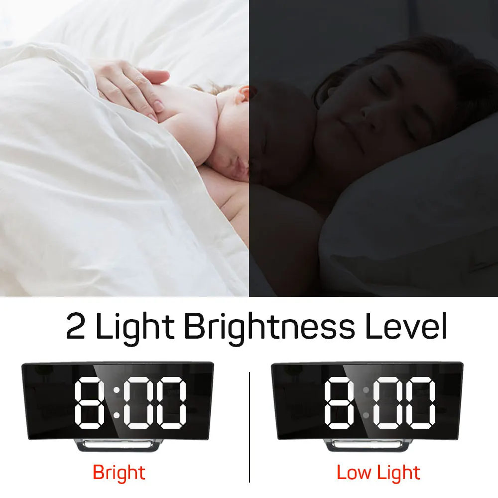 1pc LED Mirror Digital Clock B - Beauty Makeup Desk ulasan dan harga
