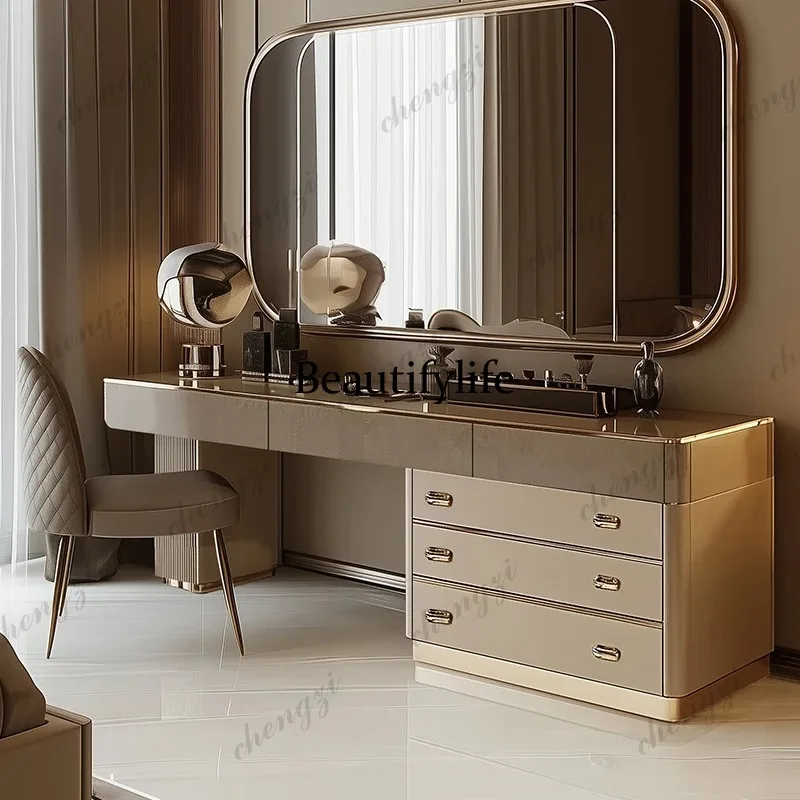 E182 Full Set Wooden Vanity Ta - Beauty Makeup Vanity Set ulasan dan harga