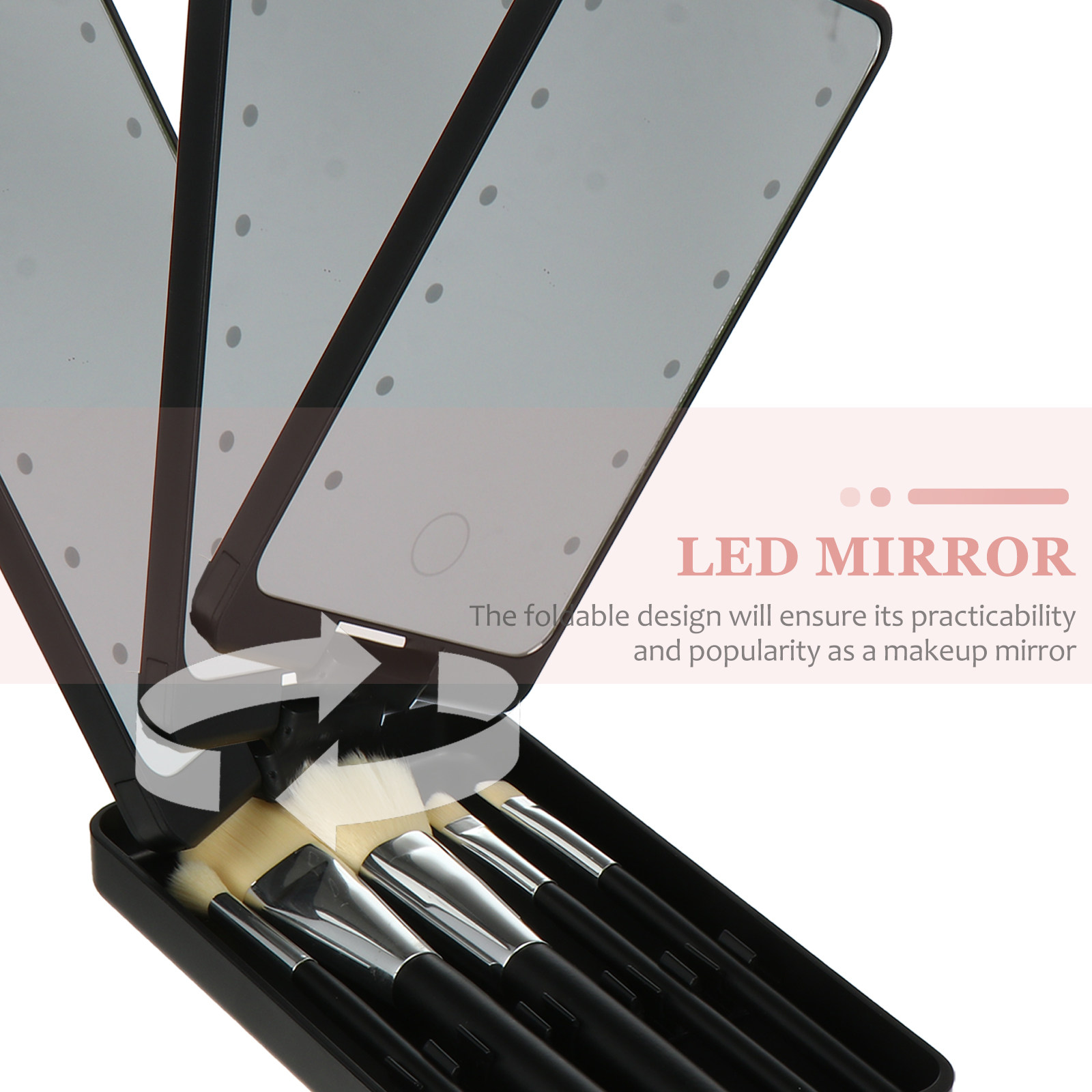 5Pcs LED Makeup Mirror Set Fol - Beauty Makeup Vanity Set ulasan dan harga