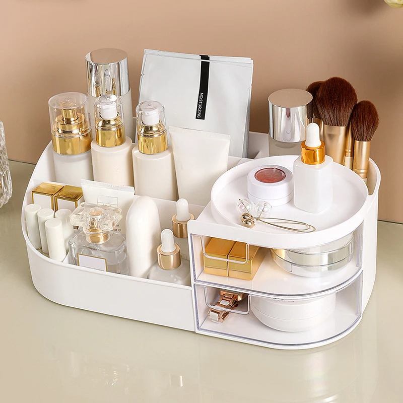 Makeup Storage Box With Mirror - Beauty Makeup Desk ulasan dan harga