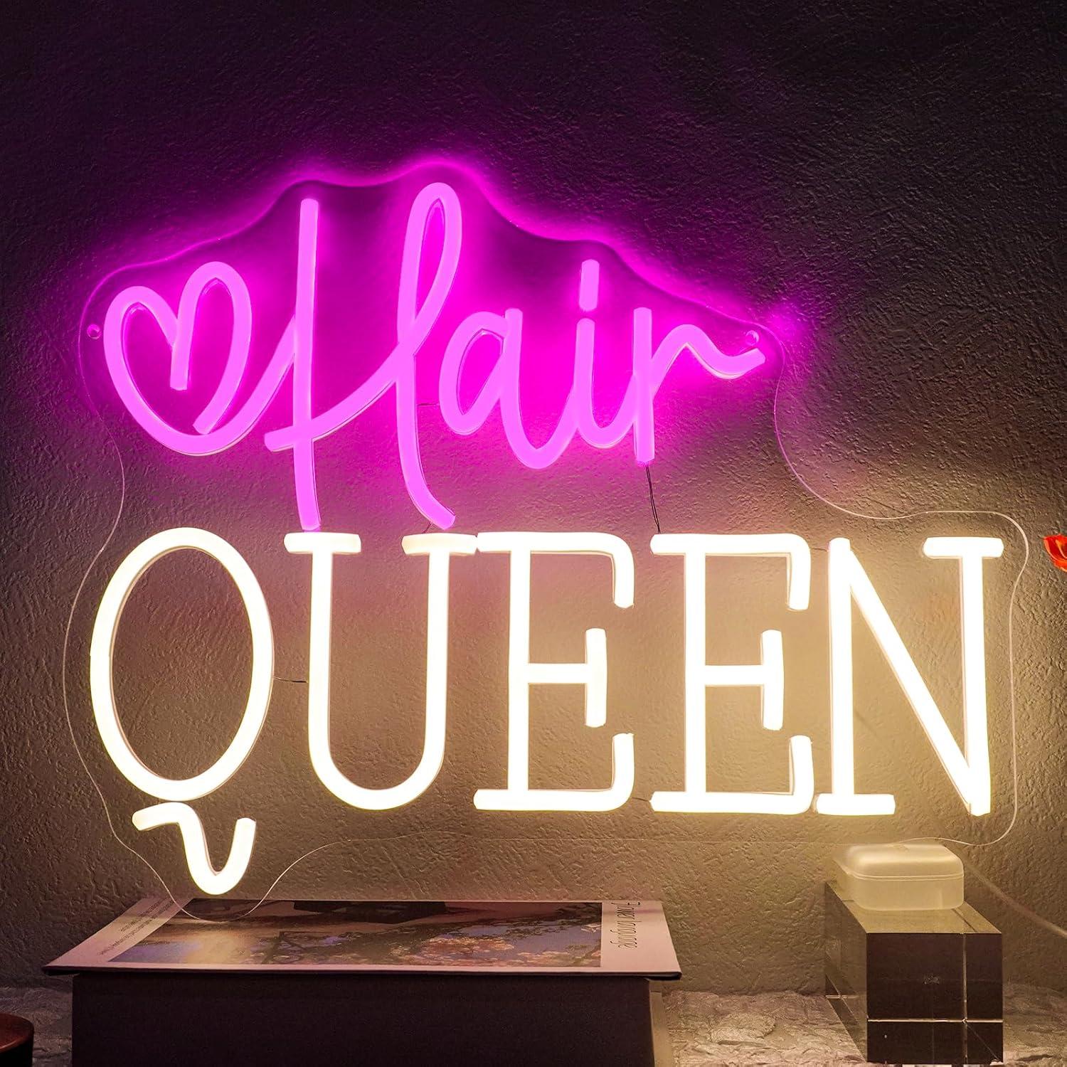 Hair Queen Neon Sign Dimmable  - Beauty Makeup Shop ulasan dan harga