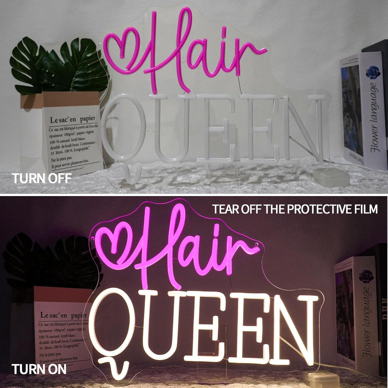 Hair Queen Neon Sign Dimmable  - Beauty Makeup Shop ulasan dan harga