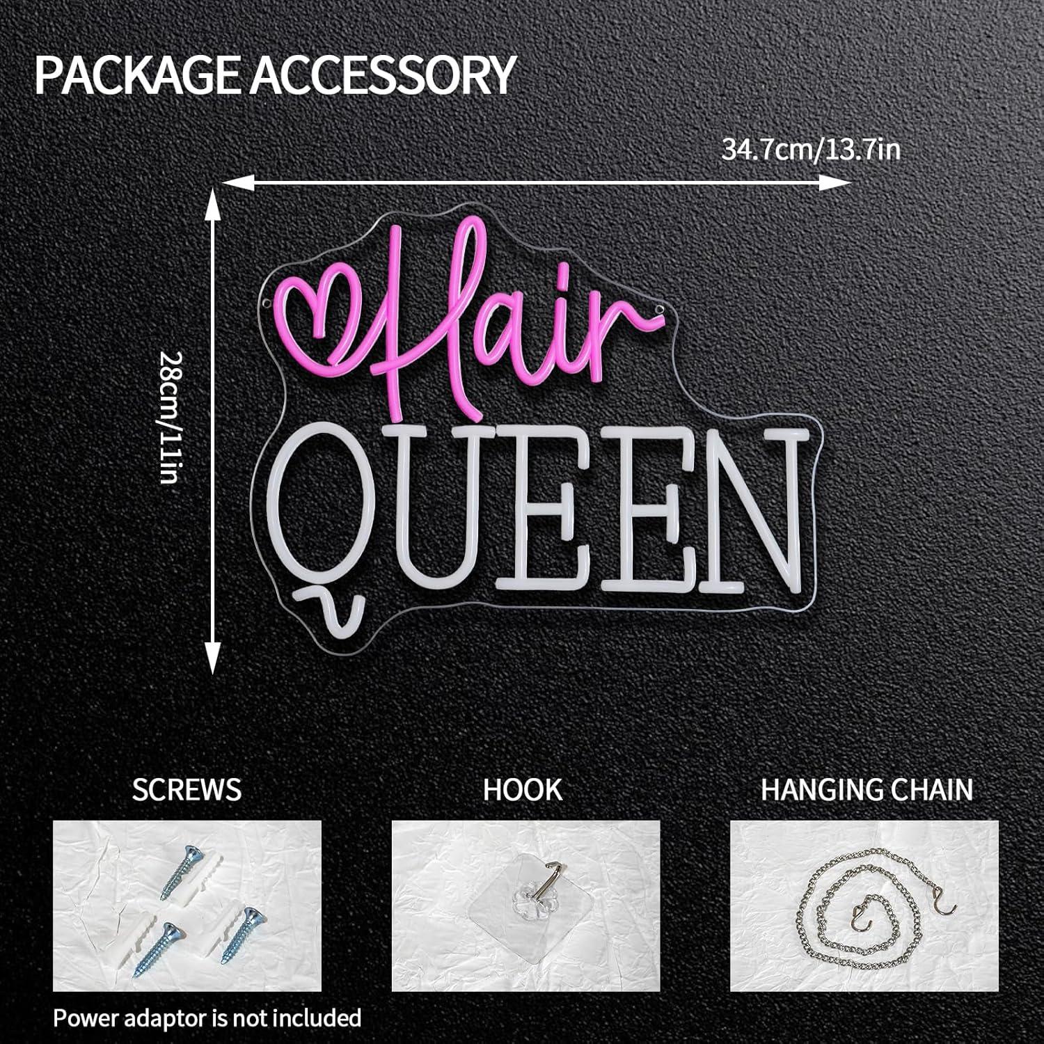 Hair Queen Neon Sign Dimmable  - Beauty Makeup Shop ulasan dan harga