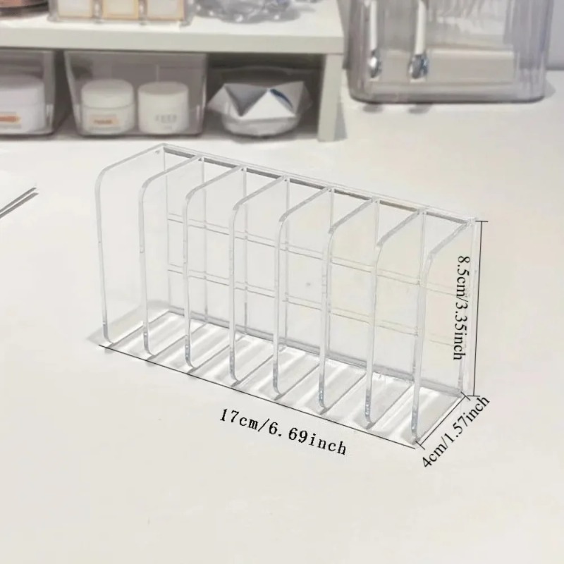 7-Slot Transparent Plastic Cos - Beauty Makeup Desk ulasan dan harga