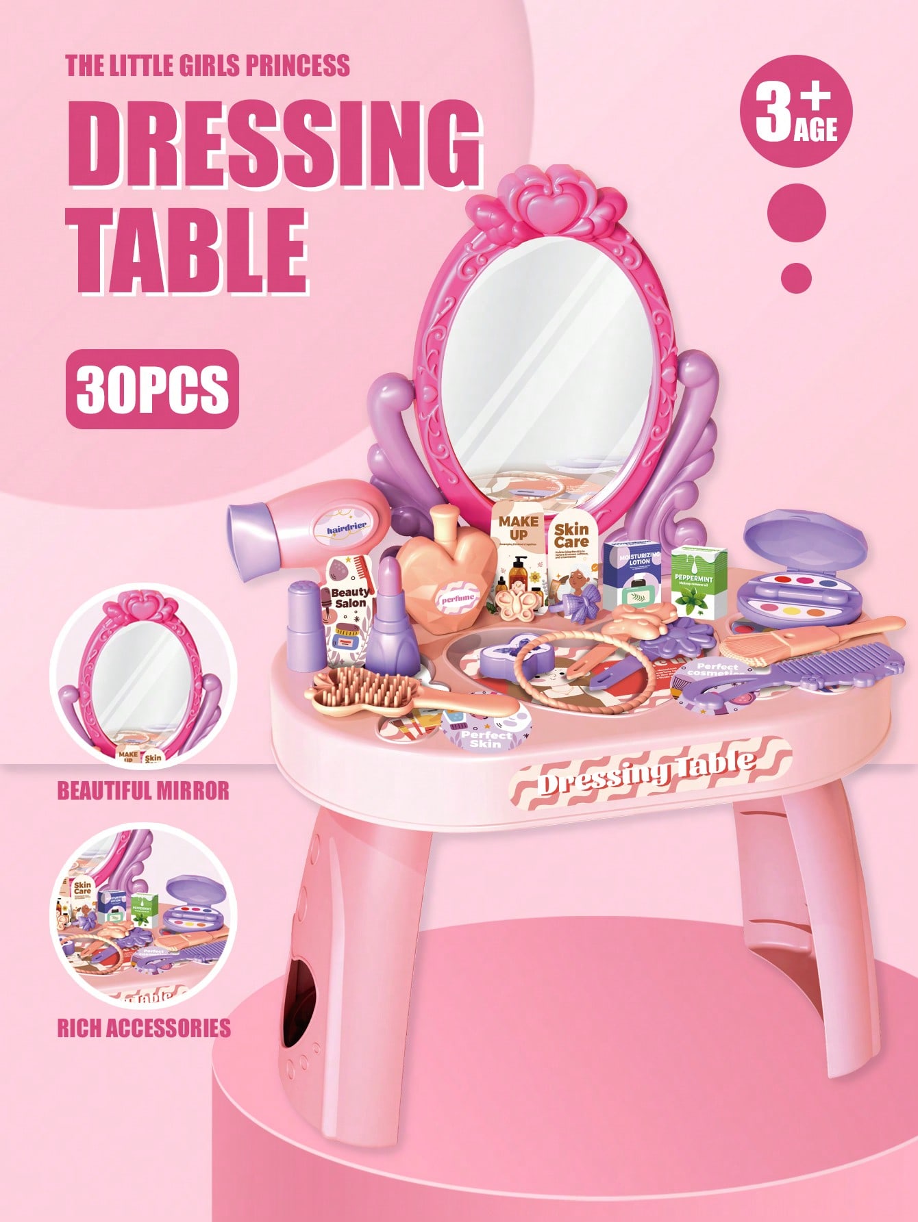 Kids Princess Vanity Dressing  - Beauty Makeup Desk ulasan dan harga