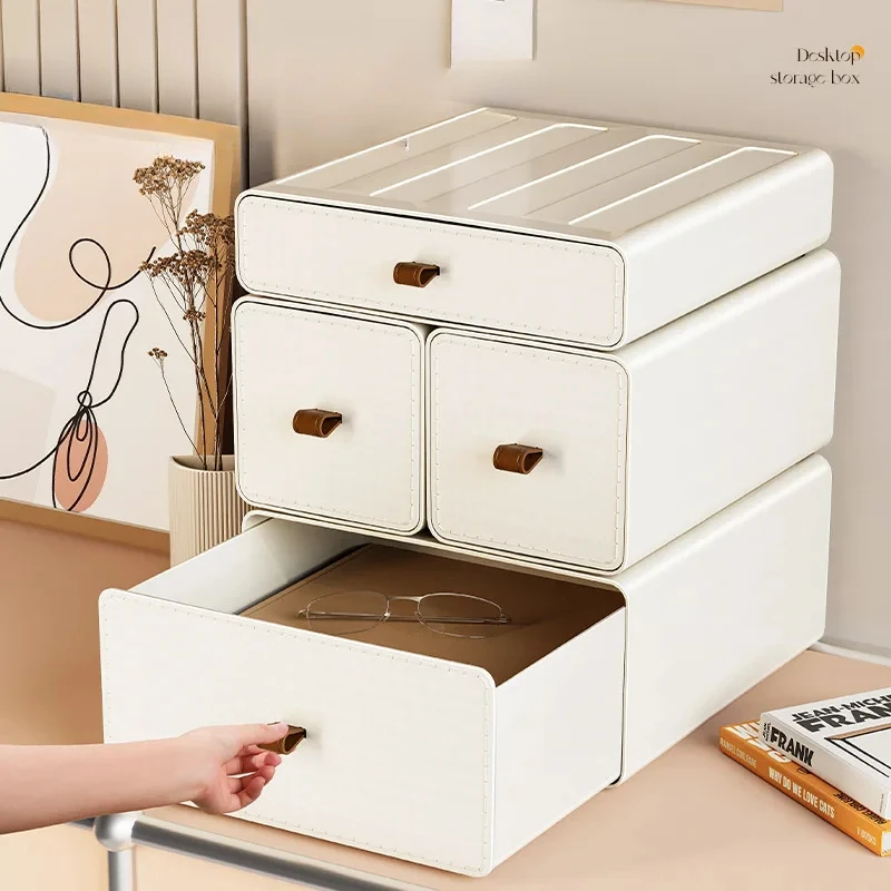 Desktop Storage Box Stackable  - Beauty Makeup Desk ulasan dan harga