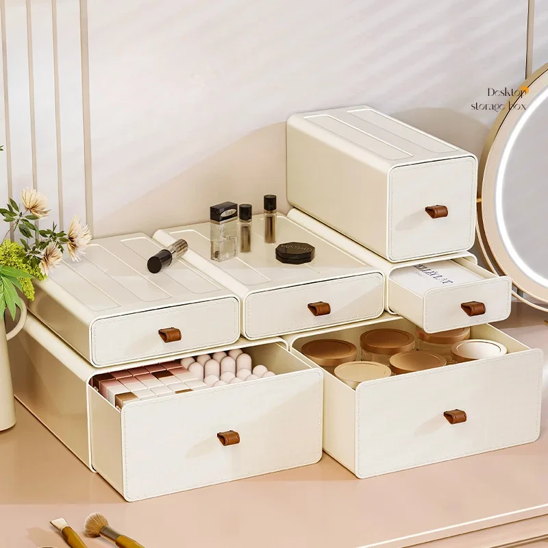 Desktop Storage Box Stackable  - Beauty Makeup Desk ulasan dan harga