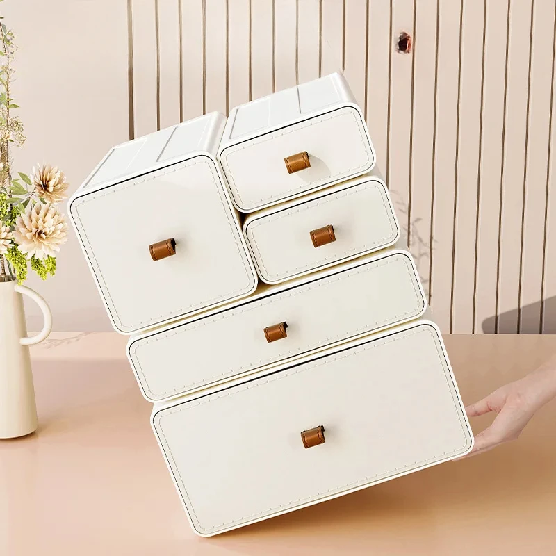 Desktop Storage Box Stackable  - Beauty Makeup Desk ulasan dan harga