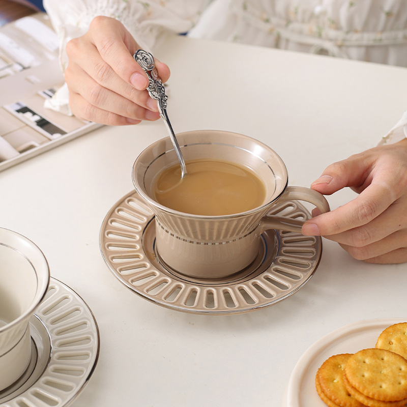 Luxury Ceramic Coffee Cup Dish - Beauty Makeup Desk ulasan dan harga