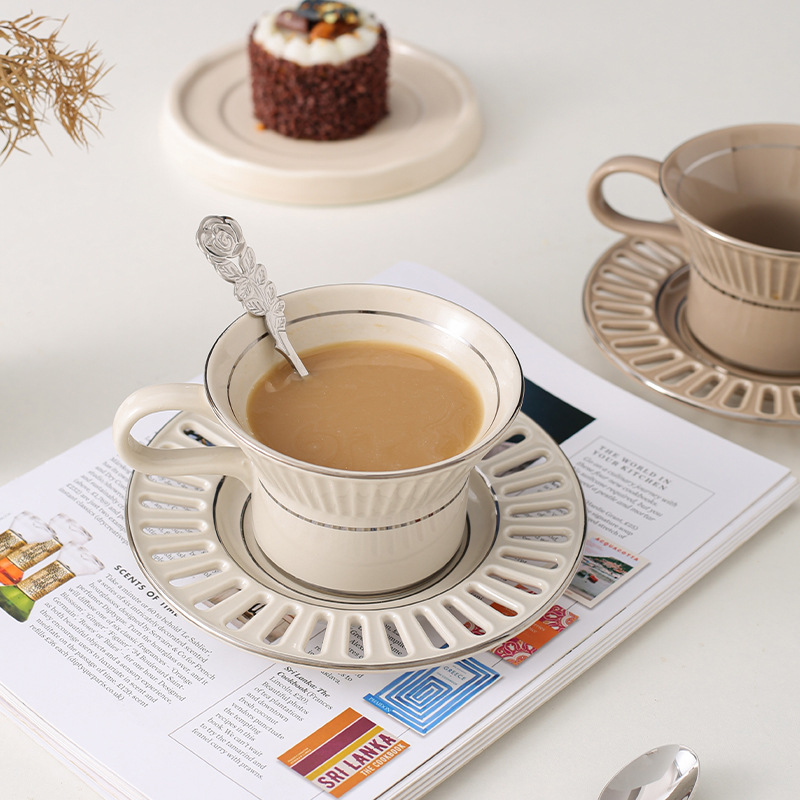Luxury Ceramic Coffee Cup Dish - Beauty Makeup Desk ulasan dan harga
