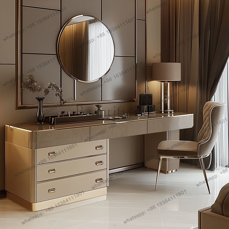 Full Set Wooden Vanity Table N - Beauty Makeup Vanity Set ulasan dan harga